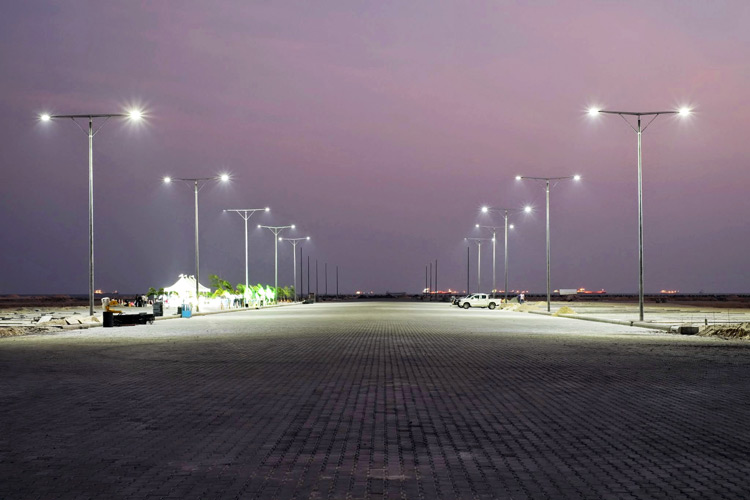 Eko Atlantic Dazzles with First Road Lighting