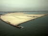Aerial March 2011 land reclaimed from the sea