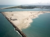 Aerial March 2010 land reclaimed from the sea