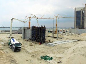 Casting the abutments for Bridge 15