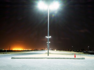 The first row of street lights along Avenue 1