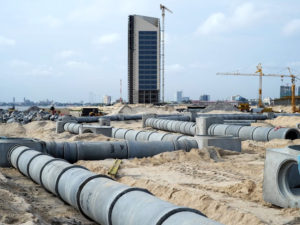 Underground storm drainage pipes